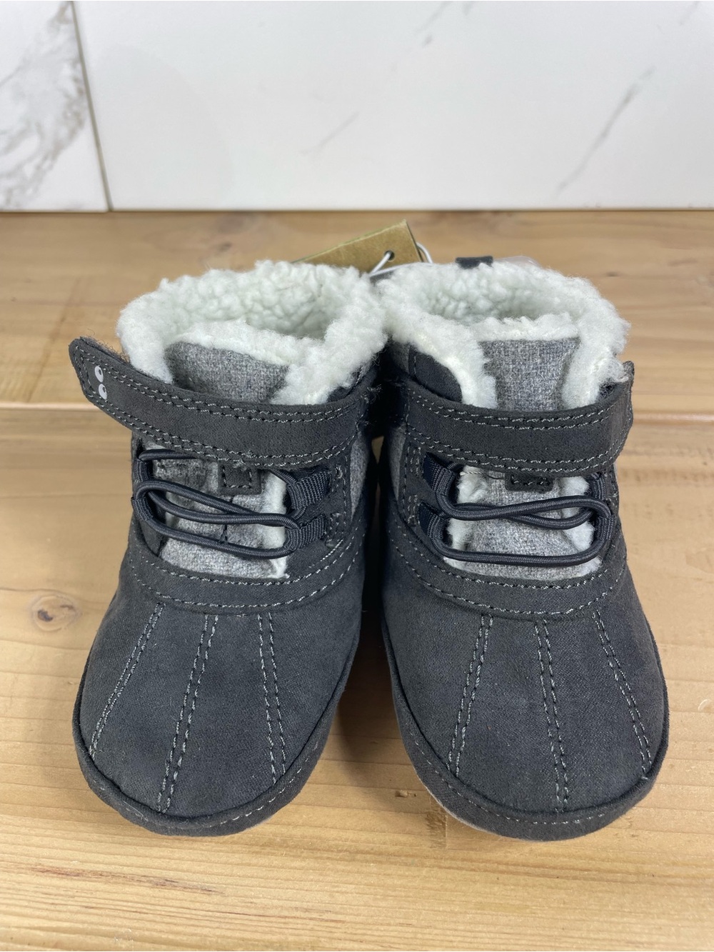 Gray Stride Rite Surprize Dean Mini Boot Fleece-Lined Toddler NWT